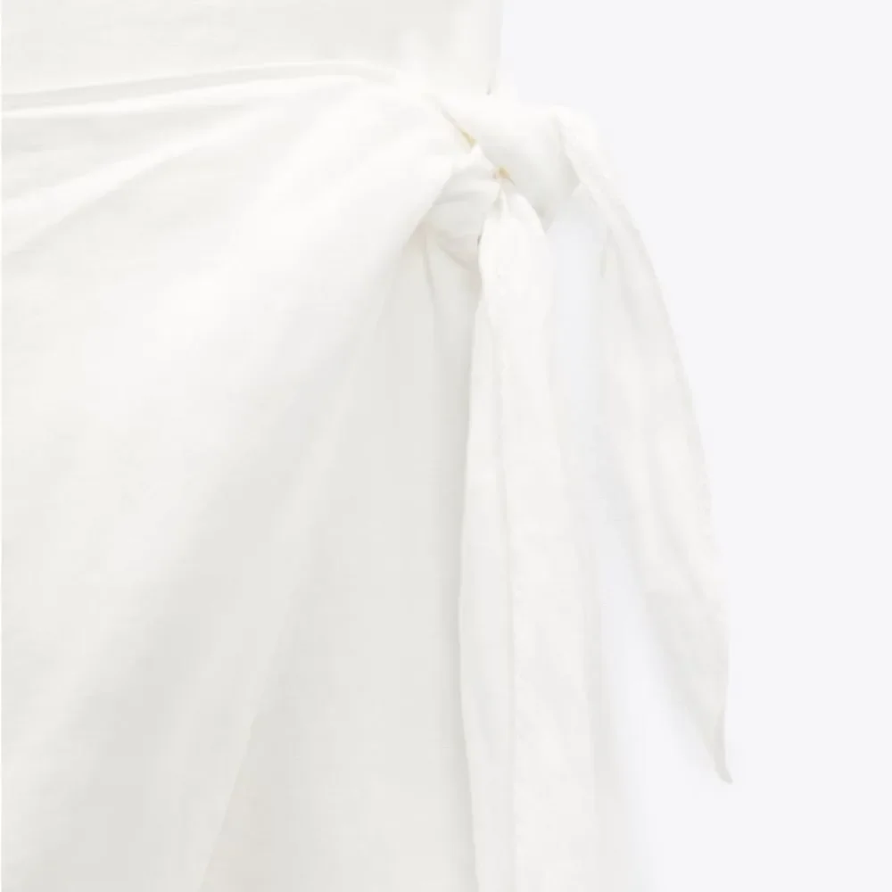 Zara 100% Linen Pareo Pants White